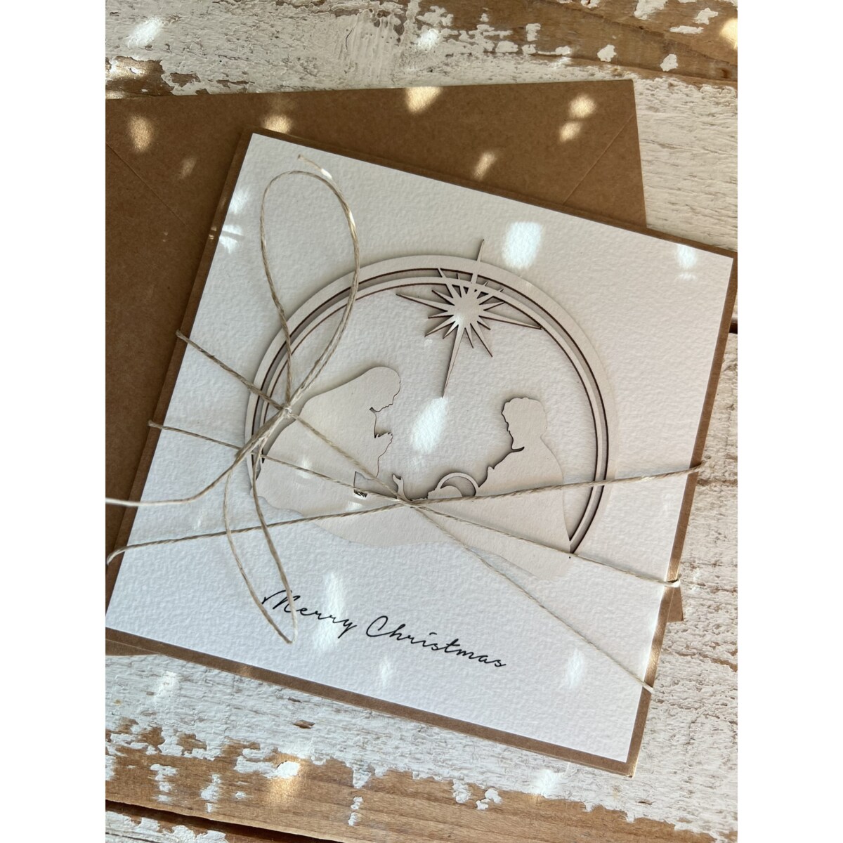 Kartka świąteczna ręcznie robiona Merry Christmas