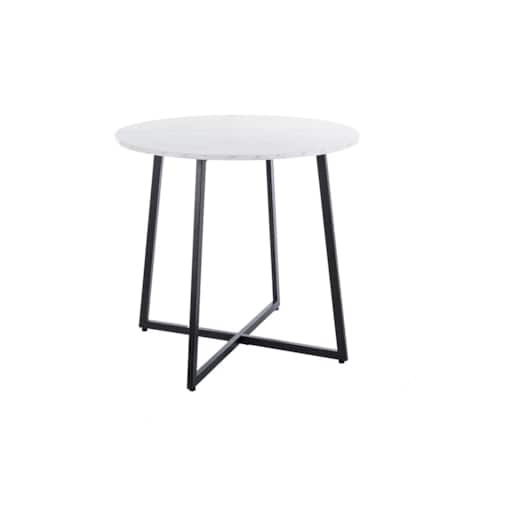 Stół okrągły LUNA 90x90 biały marmur/czarny