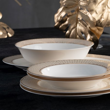 VILLA ITALIA Serwis obiadowy porcelanowy na 12 osób z wazą VERONICA