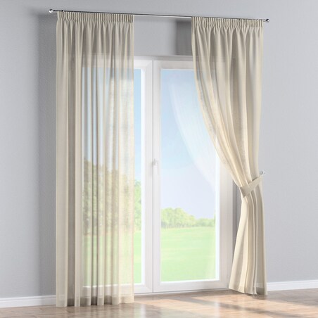 Zasłona na taśmie marszczącej 1 szt. 130x245 prześwitujący beżowy