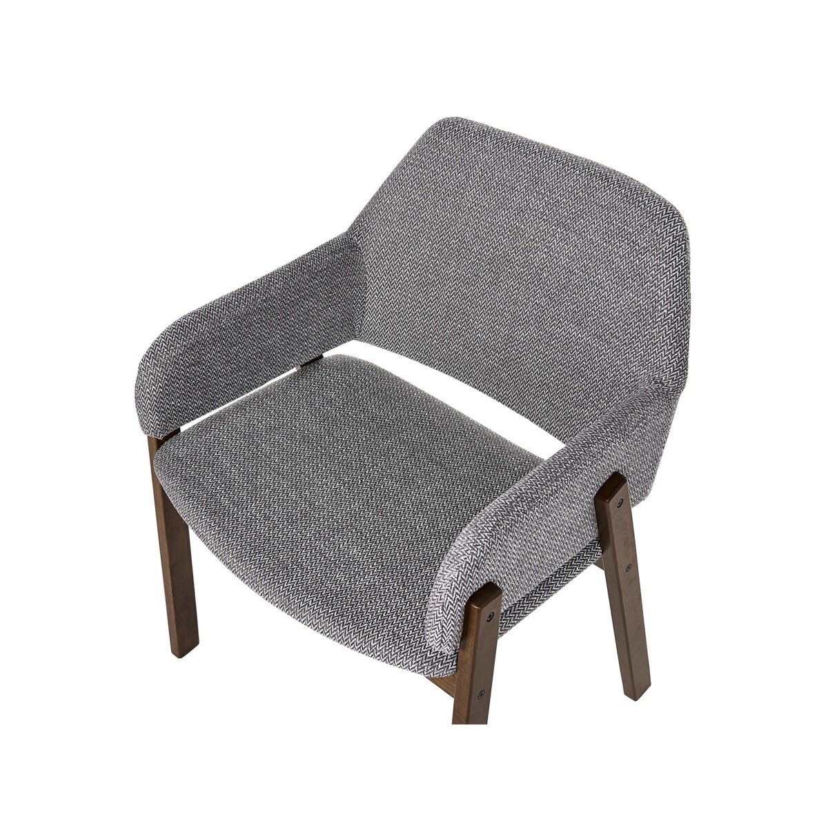 Zestaw 2 krzeseł do jadalni ciemne drewno z szarym ALBION