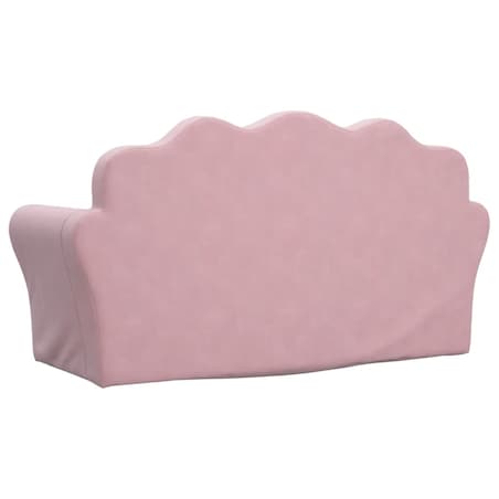 vidaXL 2-os. sofa dla dzieci, rozkładana, różowa, miękki plusz
