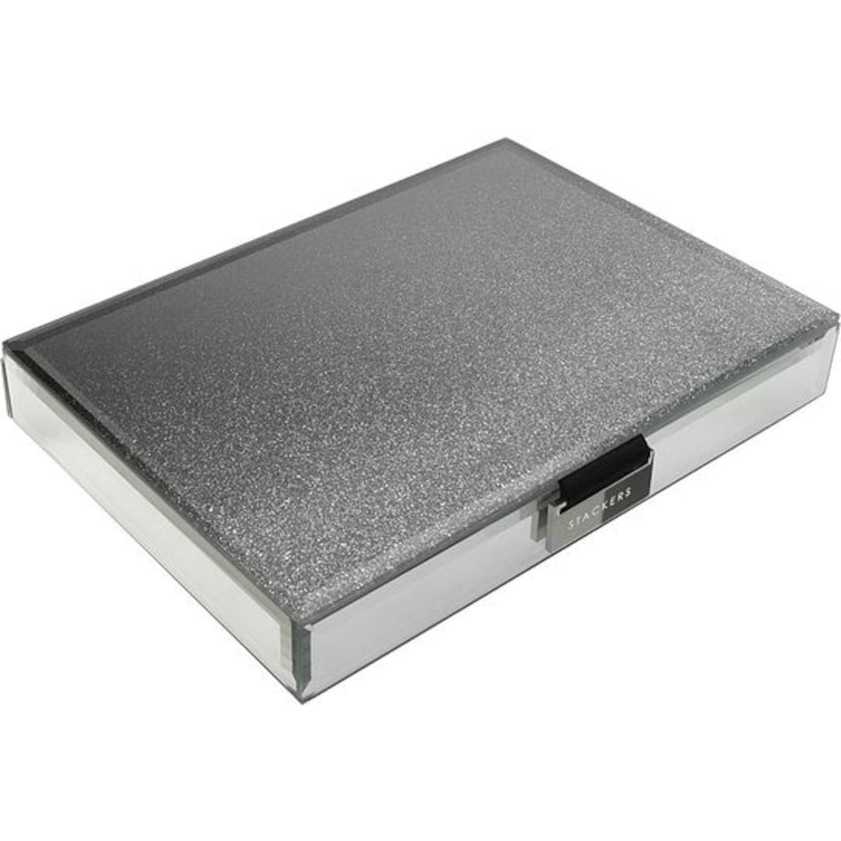 Szkatułka na biżuterię Stackers Glitter classic grafitowa z pokrywką
