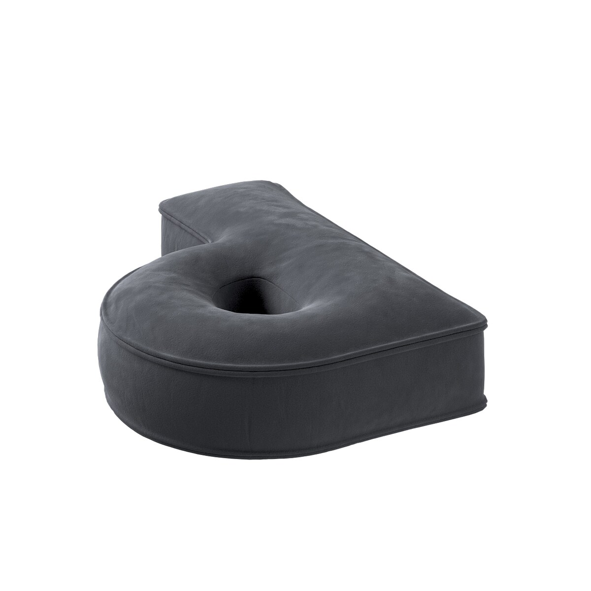 Poduszka literka P, grafitowy szary, 35x40cm, Posh Velvet