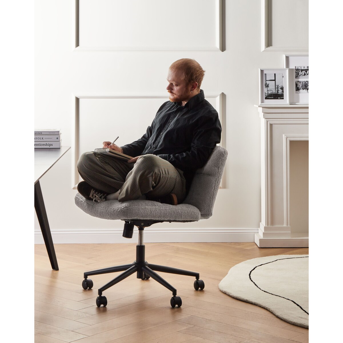 Krzesło obrotowe CATLIN Boucle Jasnoszary