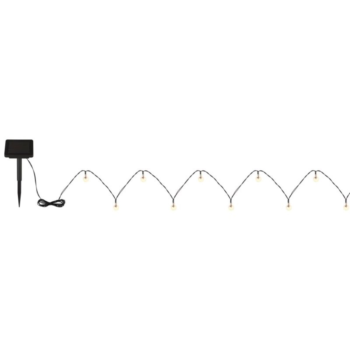 Lampki solarne LED Globo SOLAR 36802-20, 20 punktów świetlnych, ciepłe światło 2700K, IP44, czarne, do ogrodu