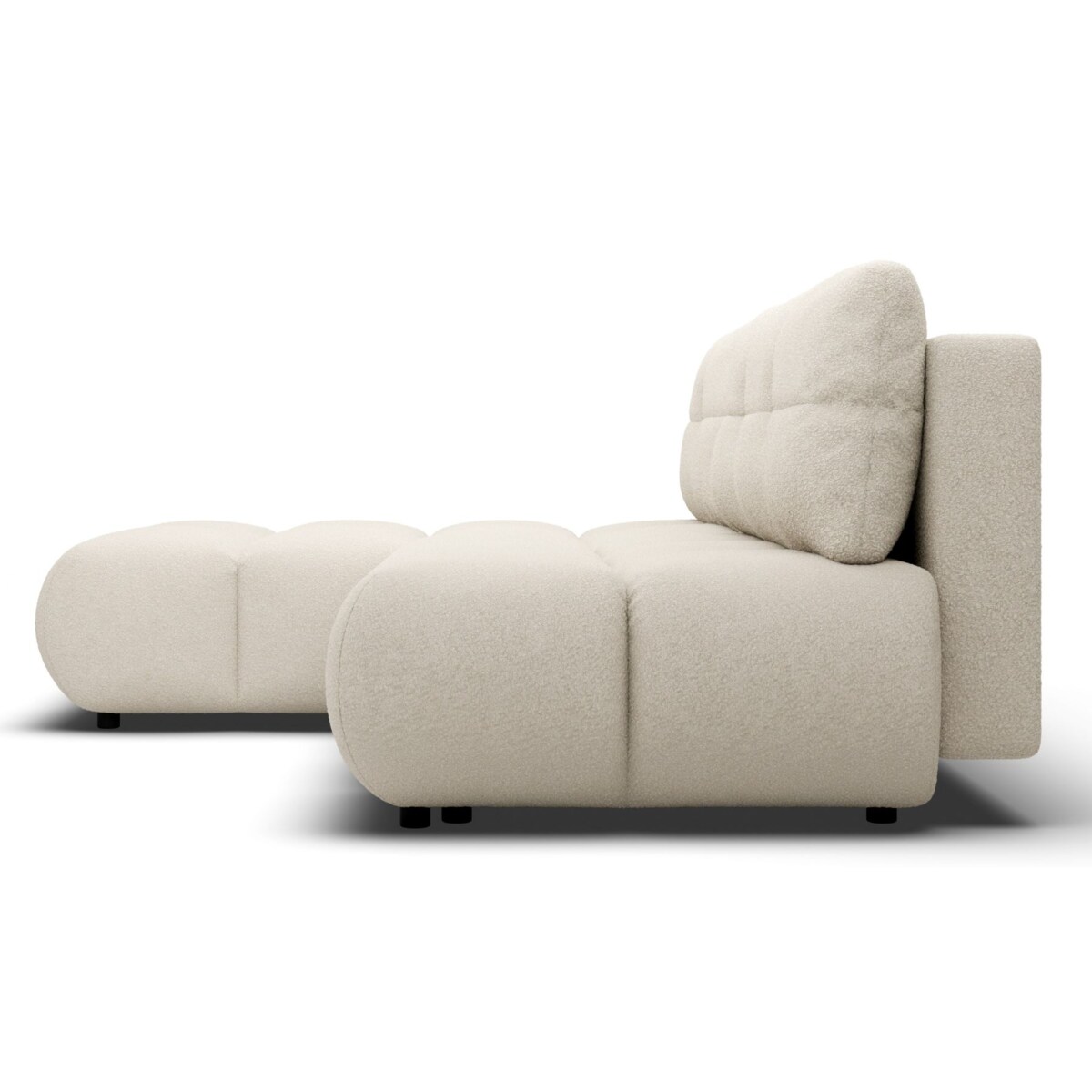 Pikowany Narożnik MILA rozkładany bez boczków lewy śmietankowy