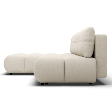 Pikowany Narożnik MILA rozkładany bez boczków lewy śmietankowy