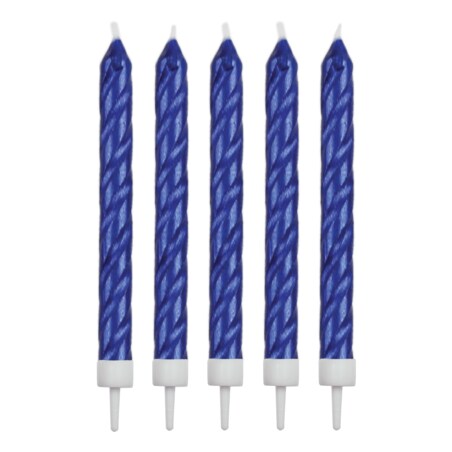 PME Świeczki niebieskie Happy Birthday (16 sztuk) niebieski