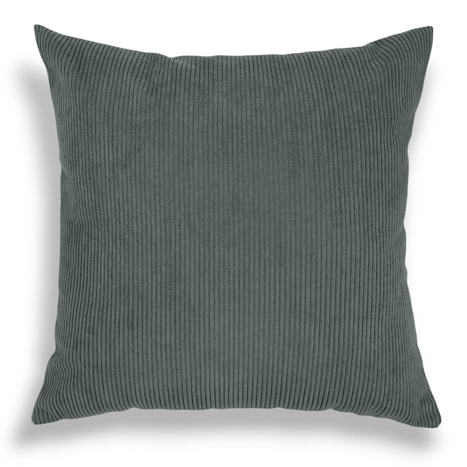 Grafitowa sztruksowa poduszka dekoracyjna 50x50 Iga - duża