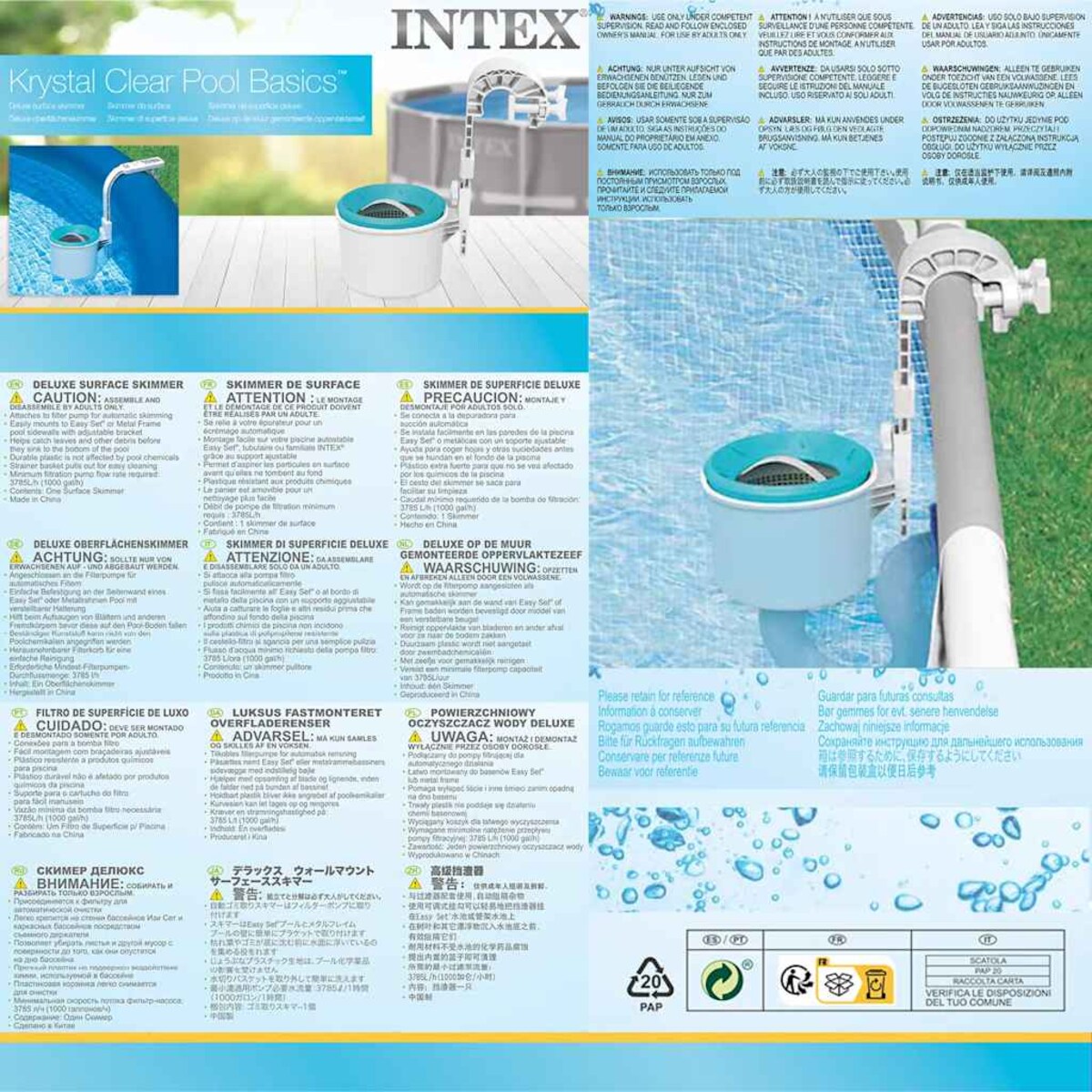 Intex Ścienny skimmer powierzchniowy Deluxe do basenu