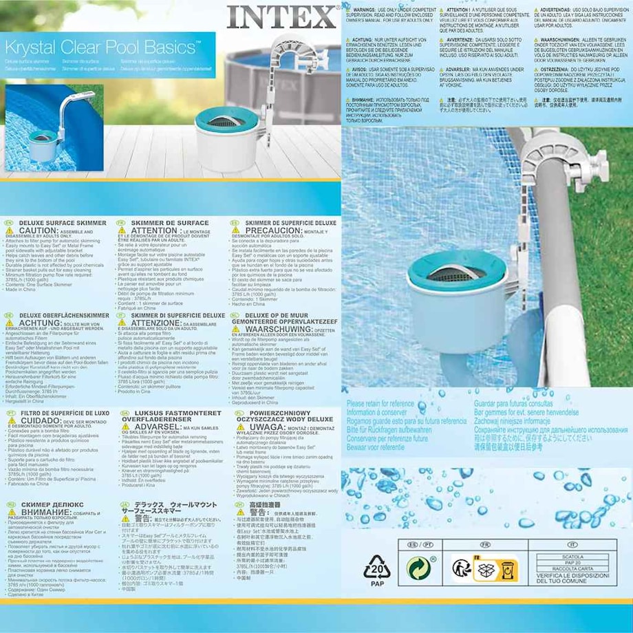 Intex Ścienny skimmer powierzchniowy Deluxe do basenu