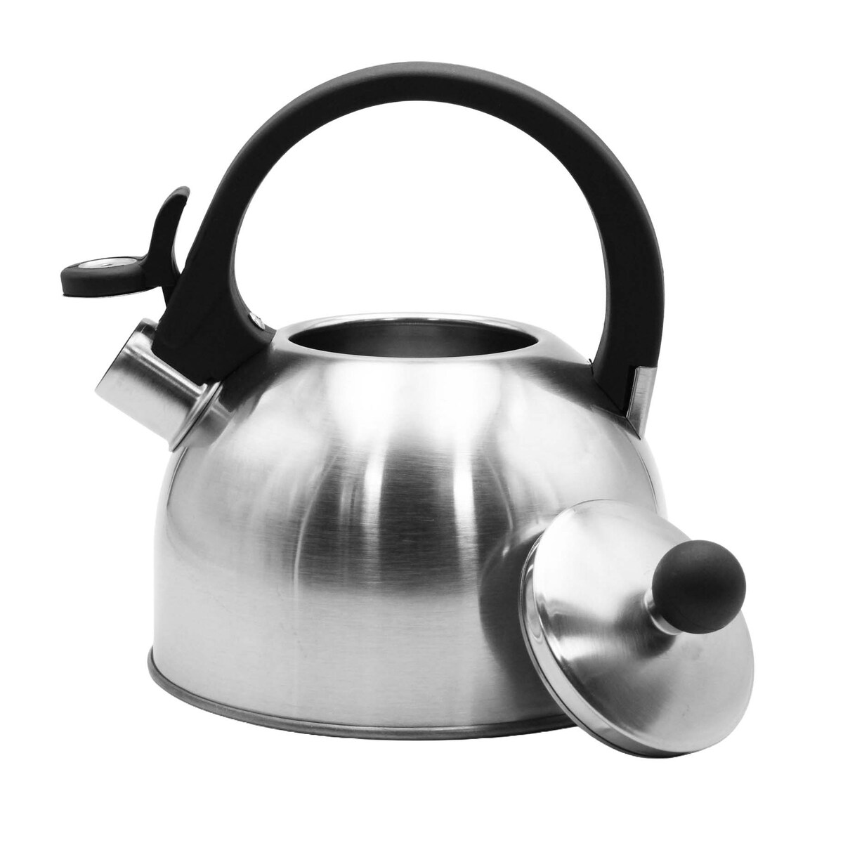 Czajnik stalowy 2.5L Tradycyjny z gwizdkiem srebrny indukcja gaz BRUNBESTE BB-1325