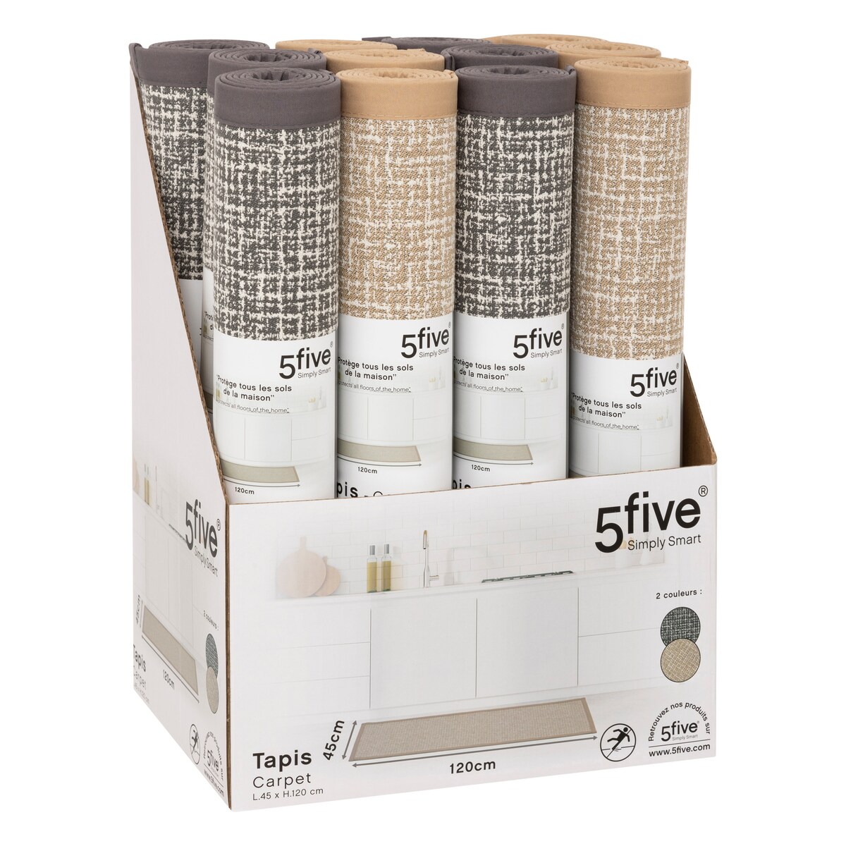 Podłużny chodnik do przedpokoju pleciony, 120 x 45 cm