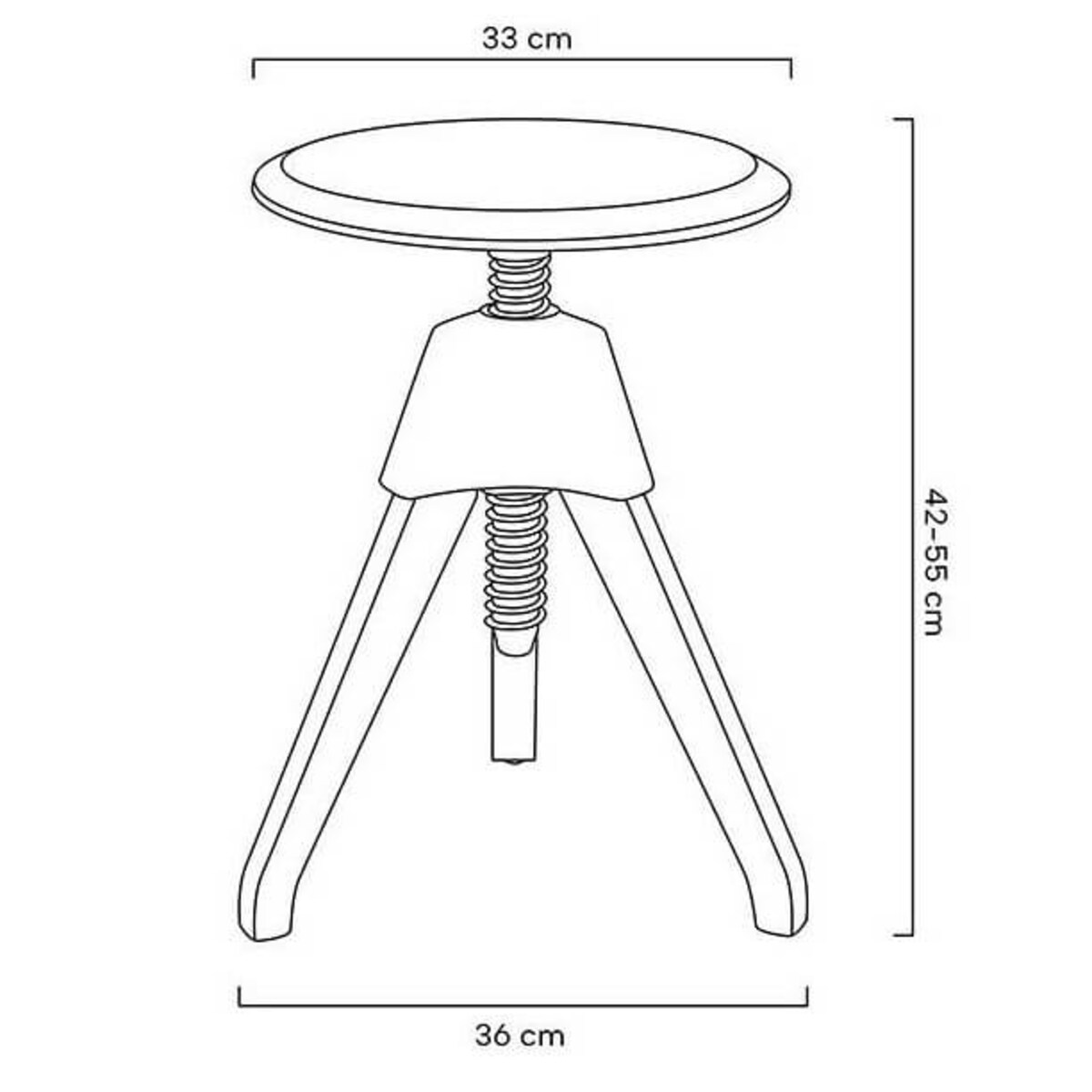 Drewniany taboret Jerry PW-017.CZARNY King Home regulowany czarny