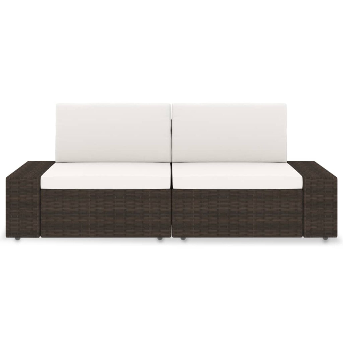 vidaXL Sofa modułowa 2-osobowa, rattan PE, brązowa