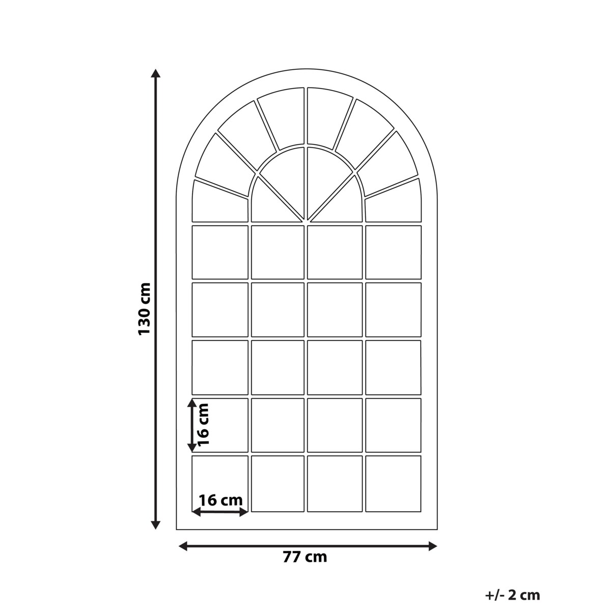 Metalowe lustro ścienne okno 77 x 130 cm beżowe TREVOL