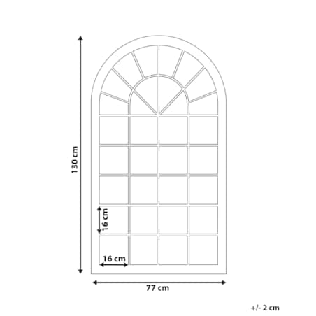 Metalowe lustro ścienne okno 77 x 130 cm beżowe TREVOL