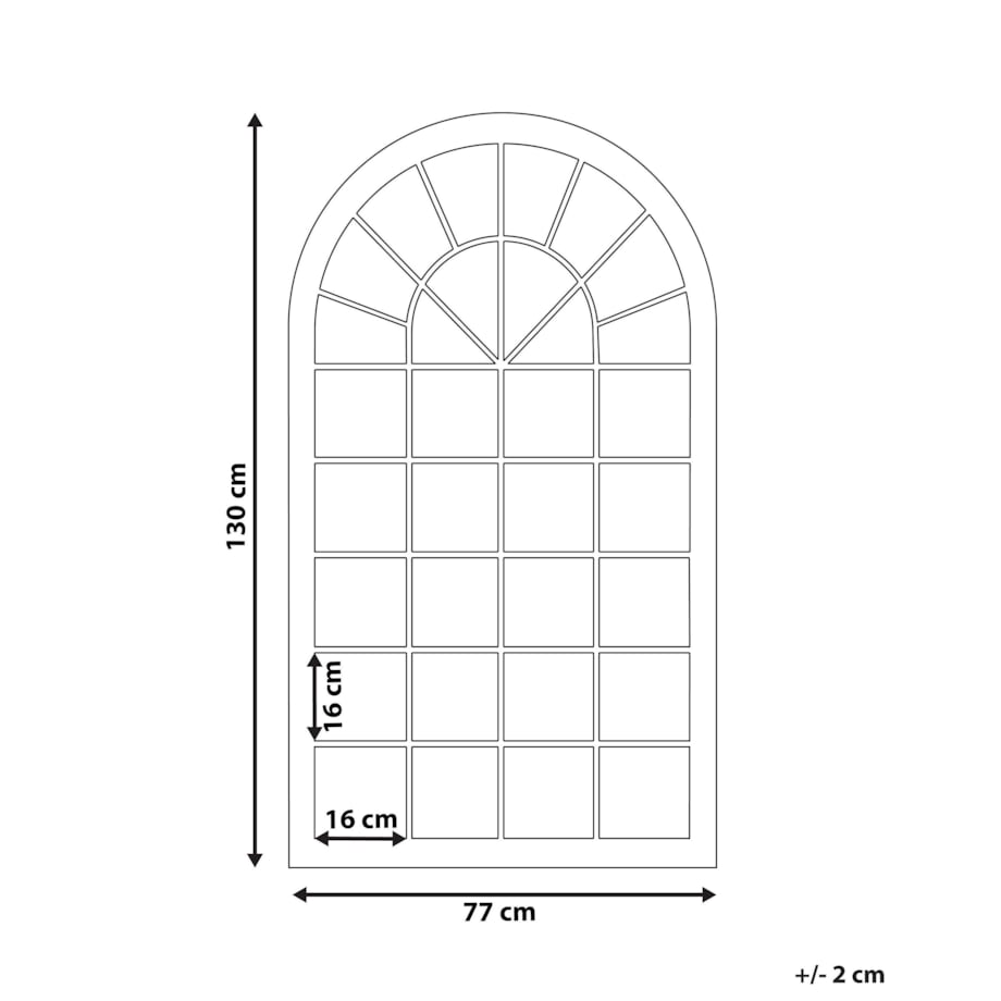 Metalowe lustro ścienne okno 77 x 130 cm beżowe TREVOL