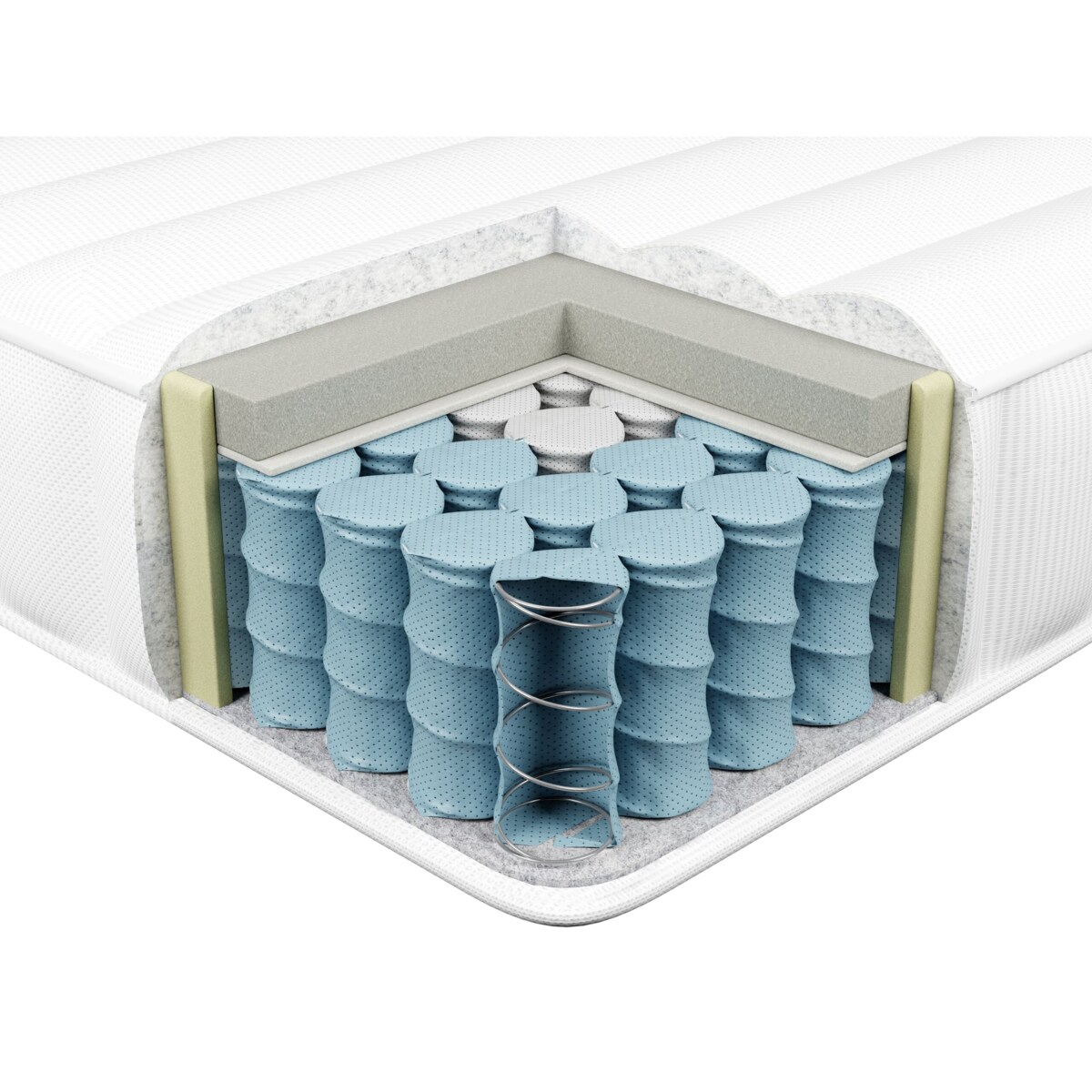 Materac kieszeniowy zdejmowalny pokrowiec 160 x 200 cm średnio twardy ROOMY