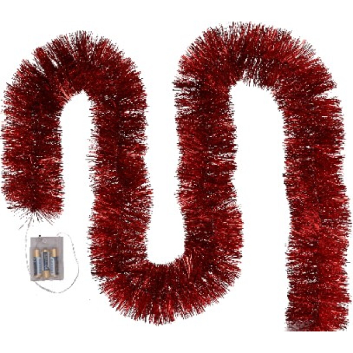 Łańcuch Led Choinkowy Czerwony Na Baterie Świąteczny Na Choinkę 6 Metrów