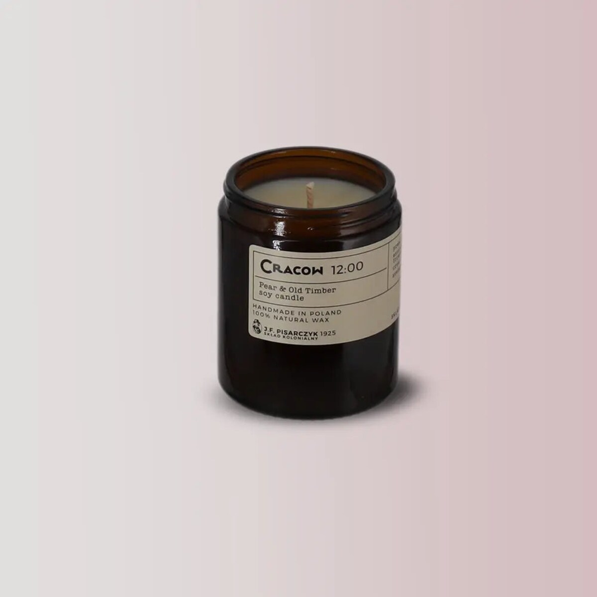 CRACOW 12:00 Pear & Old Timber - Naturalna Świeca Sojowa - Kolekcja Travels