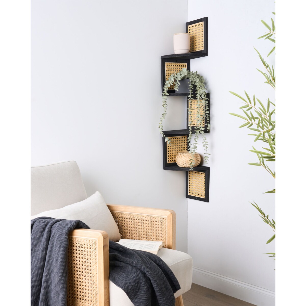 Półka wisząca czarna ALDER