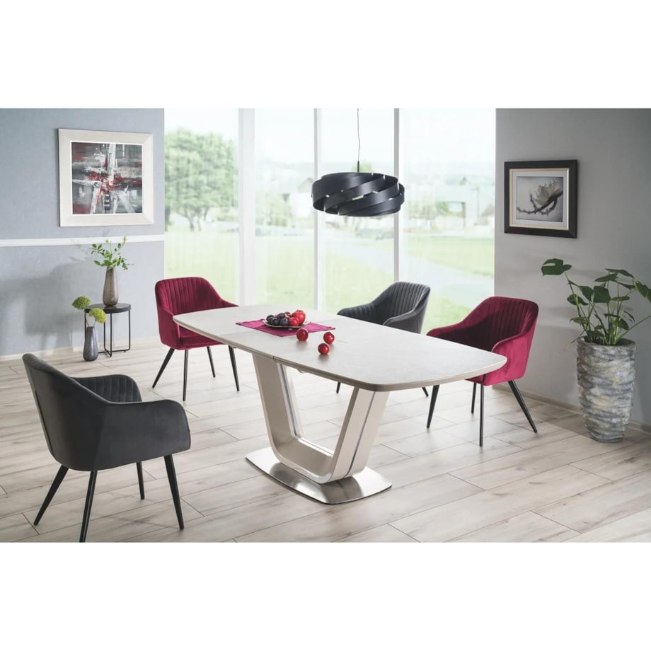 Stół ARMANI CERAMIC 160(220)x90 szary mat rozkładany