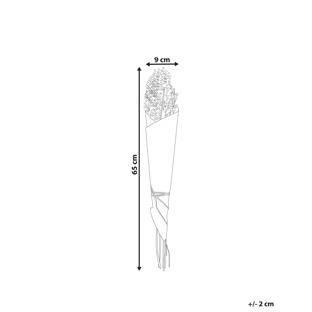 Bukiet suszonych kwiatów 65 cm naturalny BRUNETE