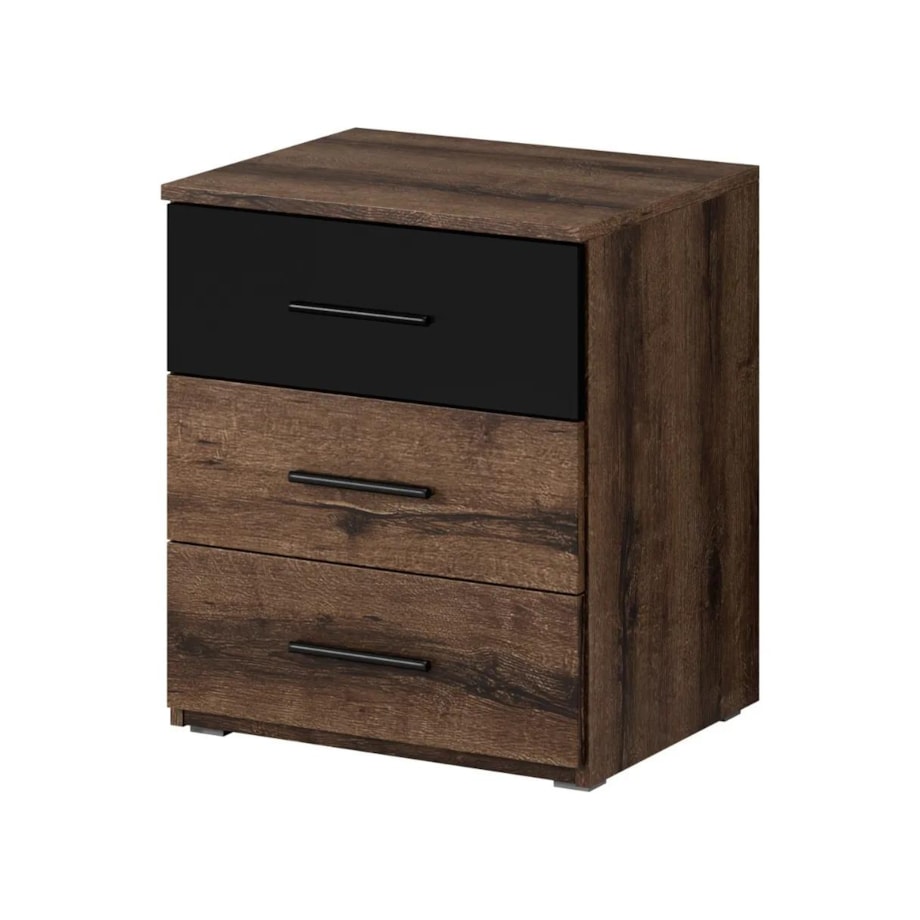 Szafka nocna BETA 3S dąb monastery/czarna