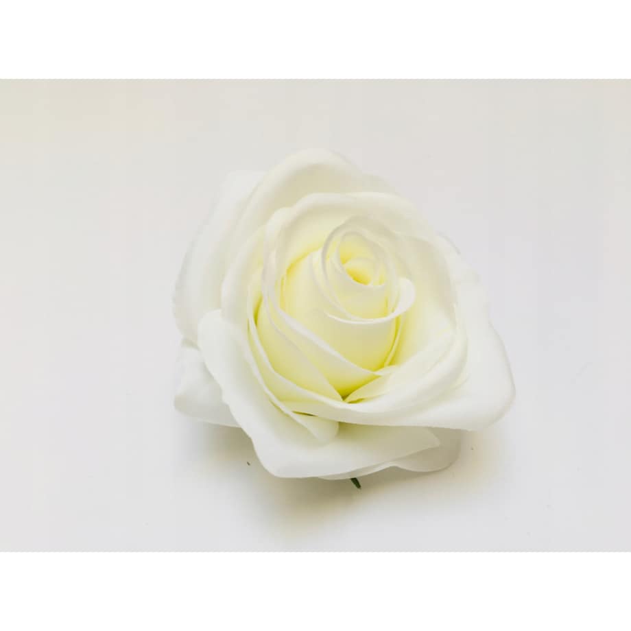 SZTUCZNE KWIATY główka kwiatowa wyrobowa RÓŻA całkiem BIAŁA bukiet stroik