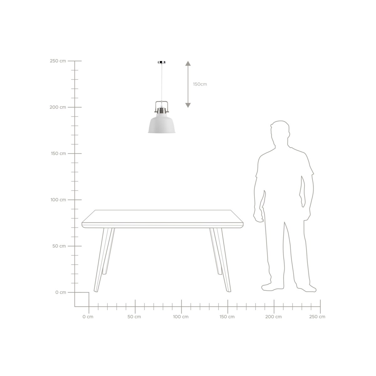 Lampa wisząca metalowa biała NARMADA