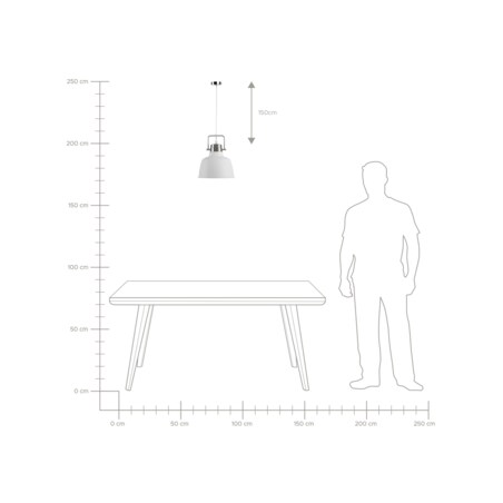 Lampa wisząca metalowa biała NARMADA