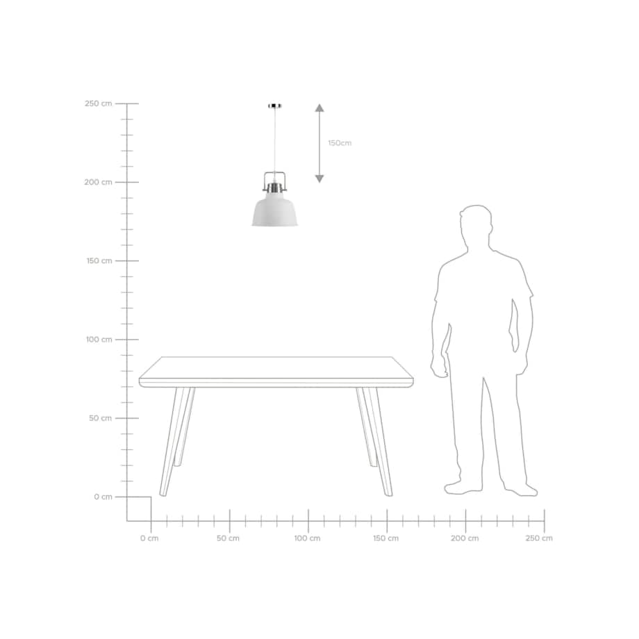 Lampa wisząca metalowa biała NARMADA