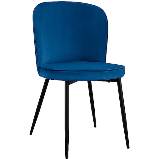 Krzesło tapicerowane do salonu jadalni welurowe wygodne velvet granatowe