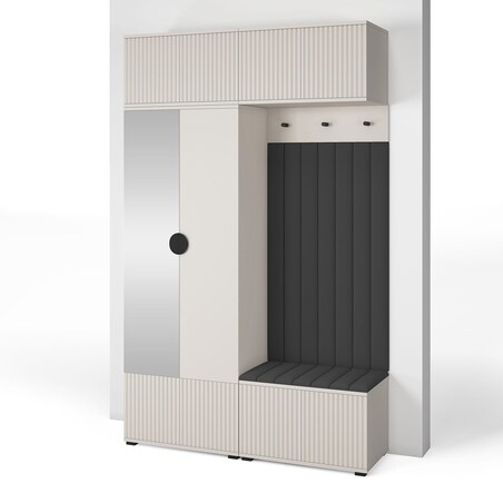 Garderoba frezowana z lustrem Ritmo wersja 2 Trinity 16 Cashmere