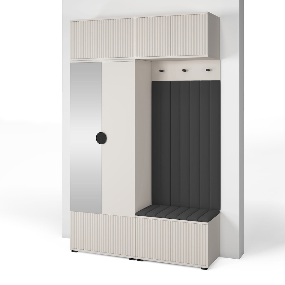 Garderoba frezowana z lustrem Ritmo wersja 2 Trinity 16 Cashmere