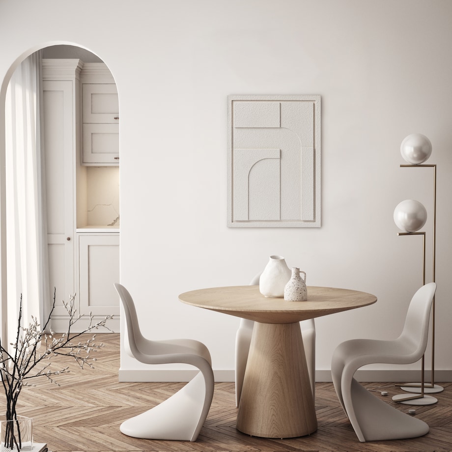 Obraz 3D 35x50cm Geometric IV – Dekoracja Ścienna z Tynku Naturalnego, Natural Cream Minimalistyczny Relief