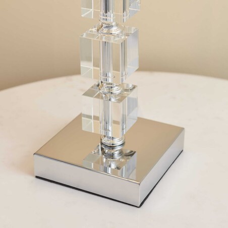 Nowoczesna lampa stołowa Murford 96940-TLCH Endon abażur tkanina metal biały