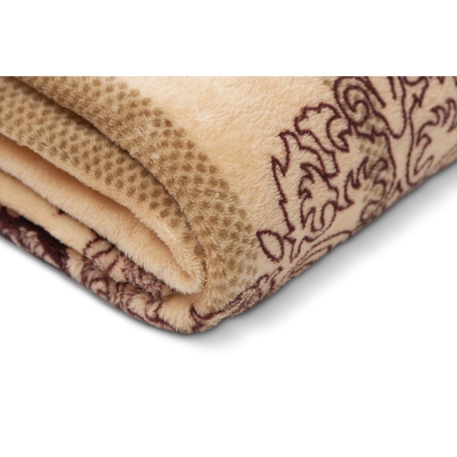 Konsimo LATRIS Pled, beżowy/brązowy/zielony