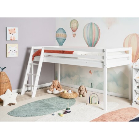 Łóżko na antresoli Drewno ASCOUX 90 x 200 cm Biały