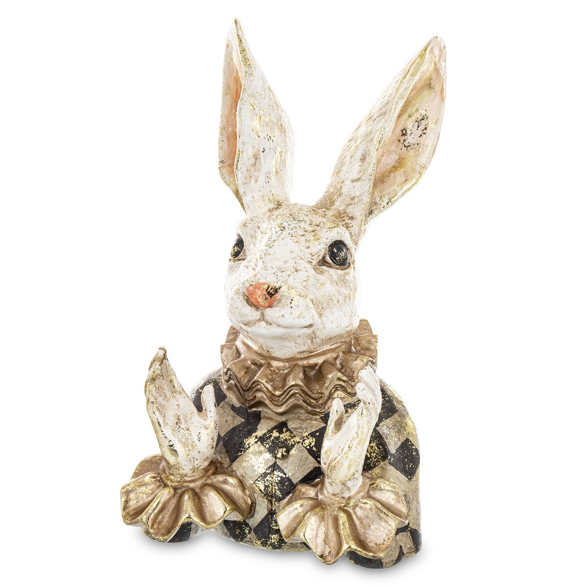 Figurka - popiersie króliczka 23x14x11 cm w stroju arlekina