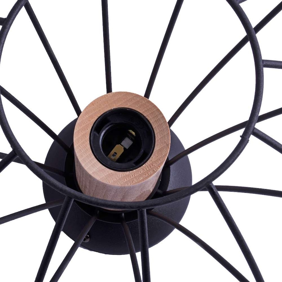 Druciana LAMPA sufitowa WILL MLP4189 Milagro natynkowa OPRAWA plafon metalowa klatka drewno czarna