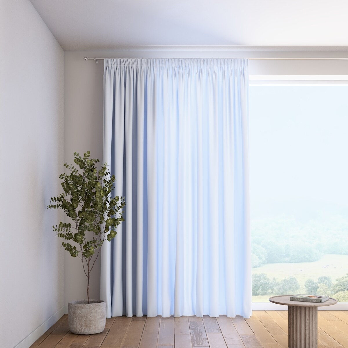 Zasłona na taśmie marszczącej 1 szt. 130x260 pastelowy niebieski