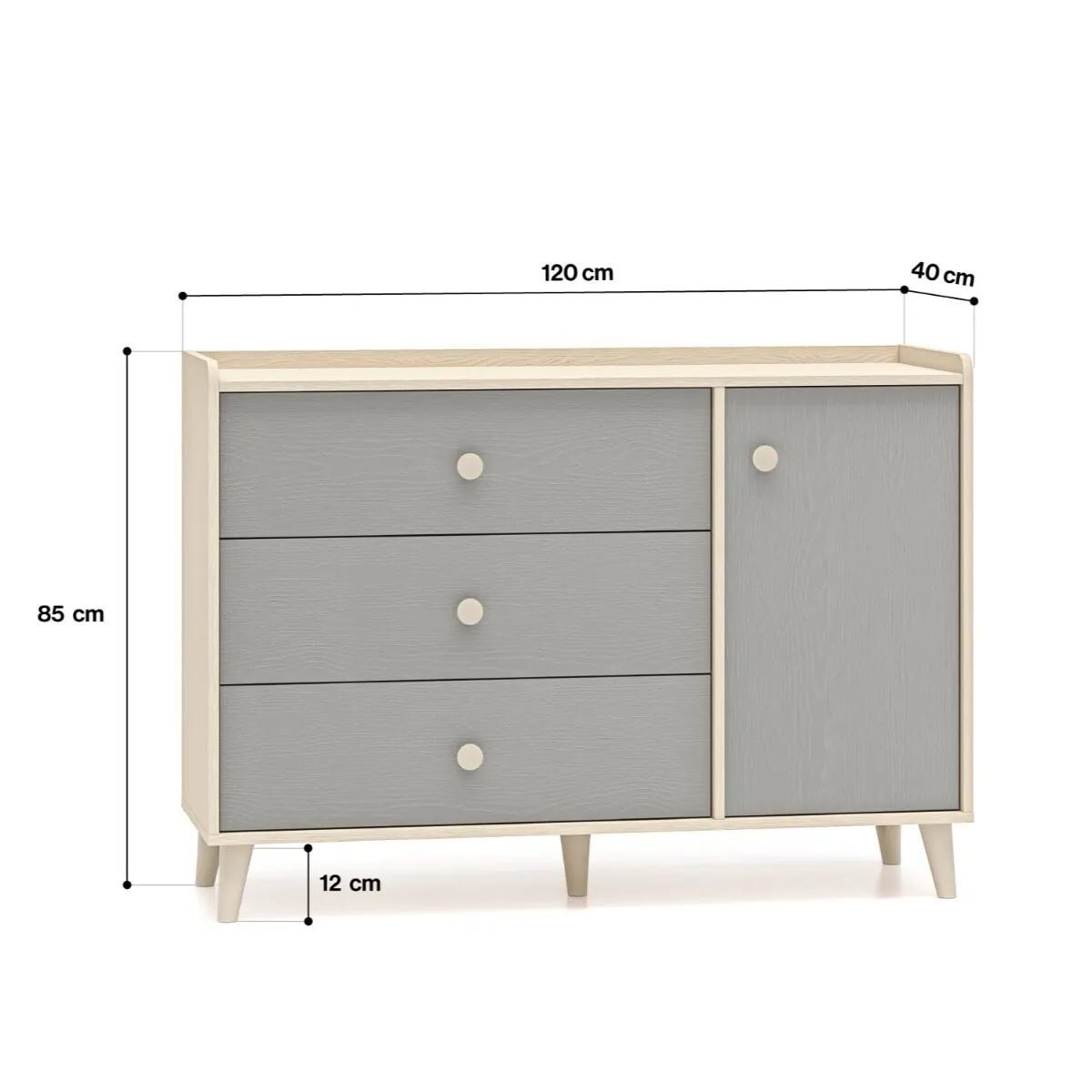 Komoda dziecięca MELLY 05 120 szara