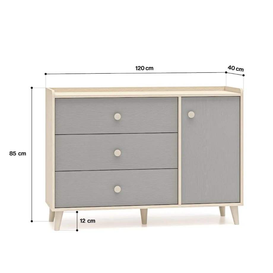 Komoda dziecięca MELLY 05 120 szara
