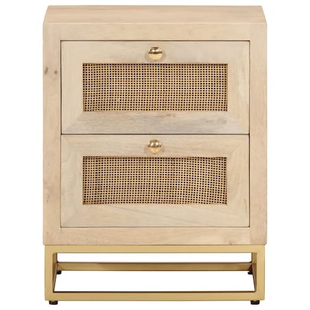 vidaXL Szafka nocna, 40x30x50 cm, lite drewno mango i żelazo