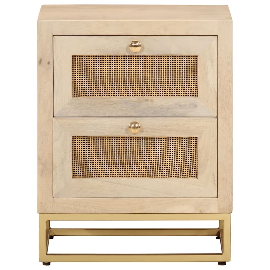 vidaXL Szafka nocna, 40x30x50 cm, lite drewno mango i żelazo