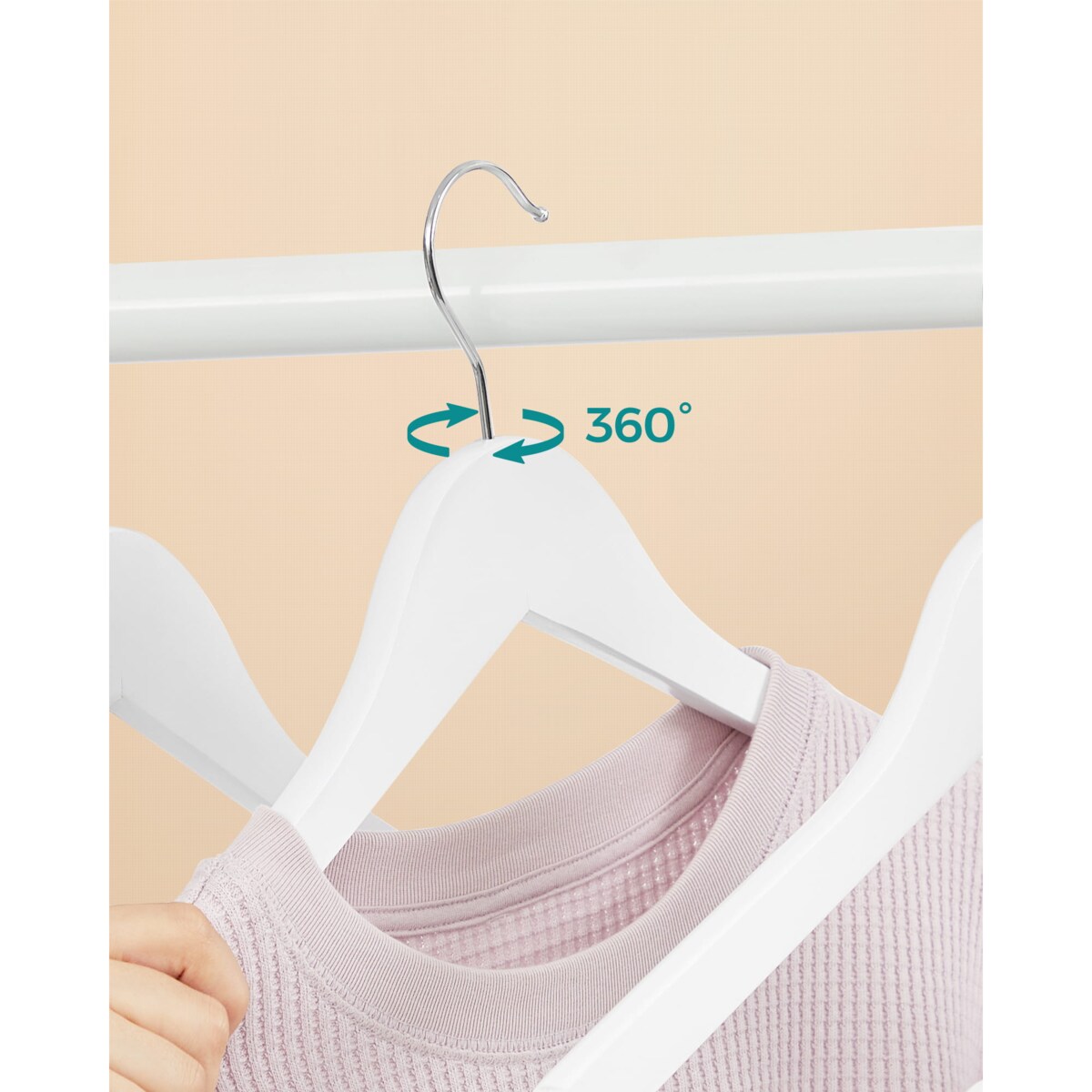 Wieszaki Drewniane Na Ubrania Komplet 10Szt Biały