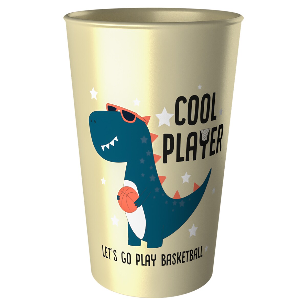 Kubek Dla Dziecka Dziecięcy 250 Ml Plastikowy Dino Beżowy